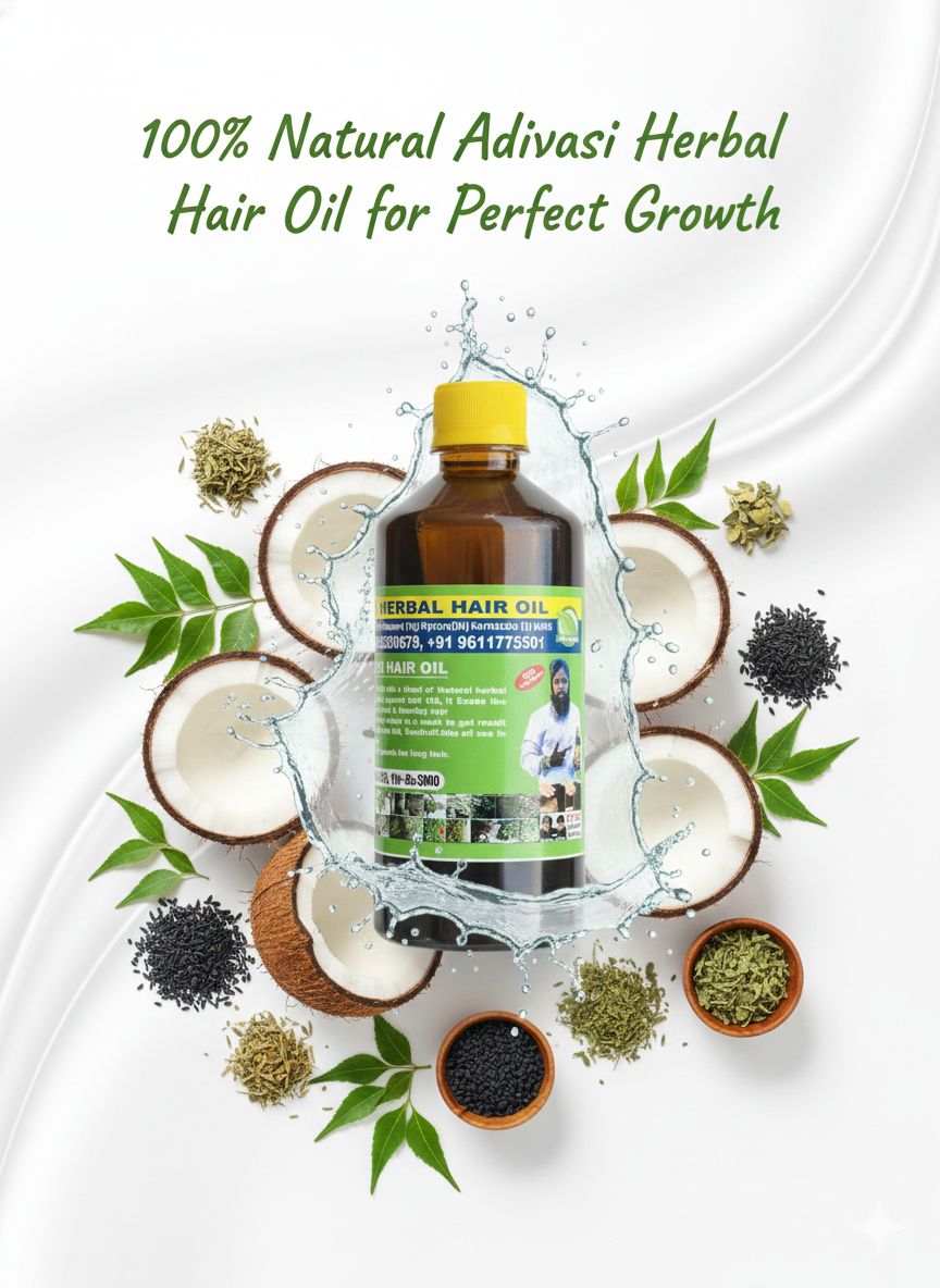 Original Mysore Karnataka ADIVASI HAKKI PIKKI HAIR OIL